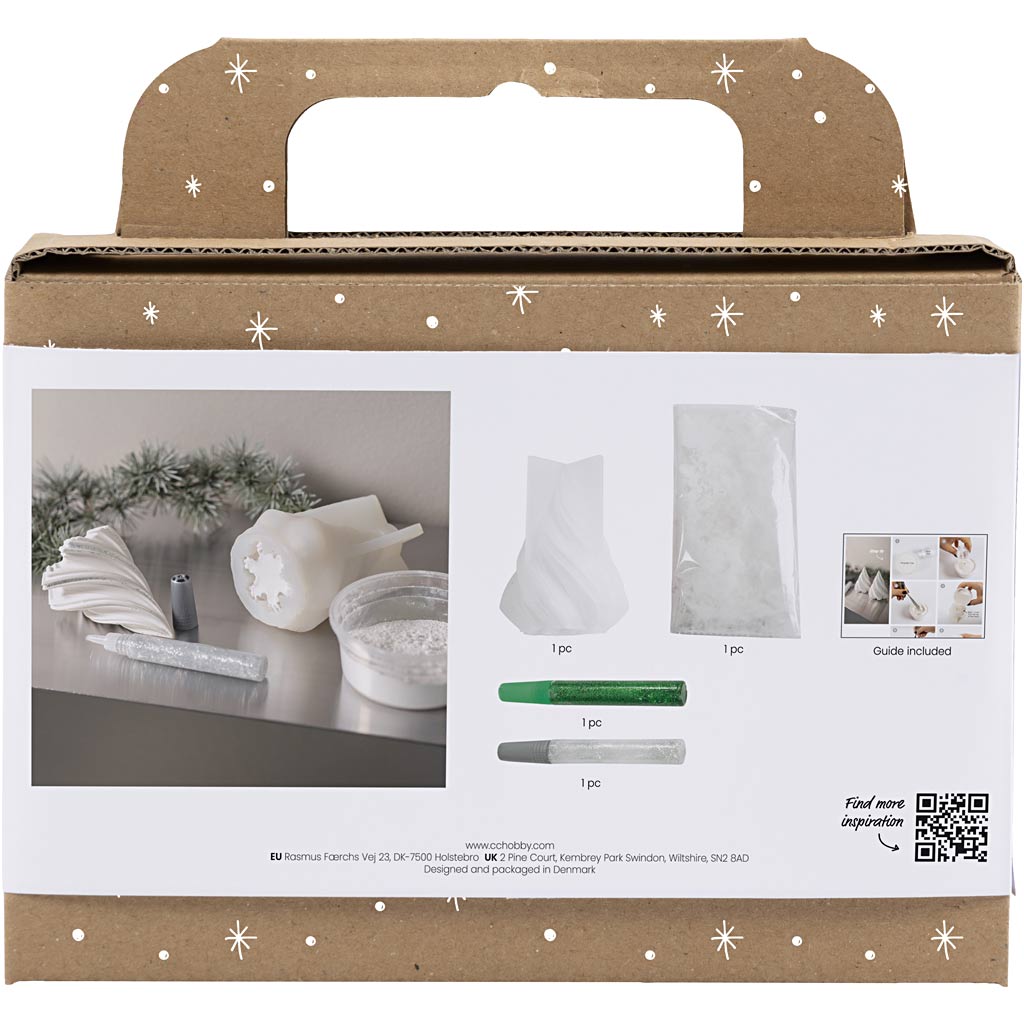 Mini Craft Kit Resin Casting, Christmas trees, white