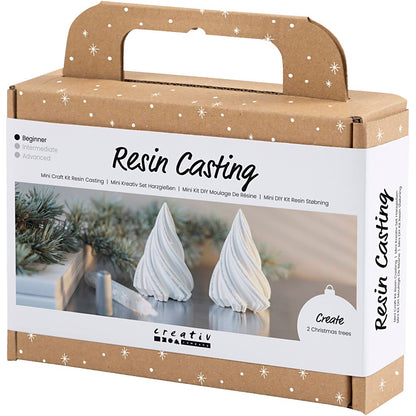Mini Craft Kit Resin Casting, Christmas trees, white