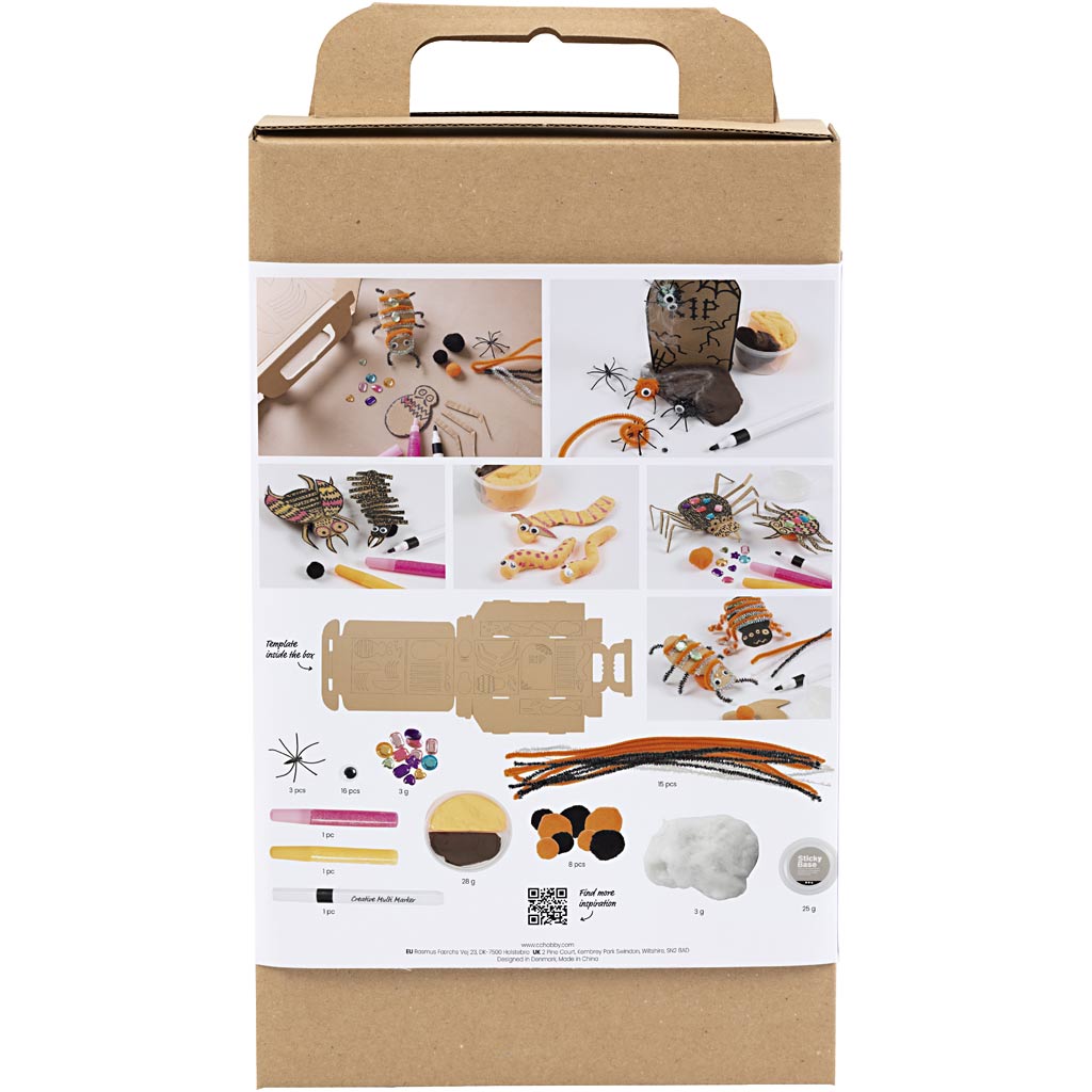 Craft Kit Decoration, Insects, worms and tombstones, assorted colours