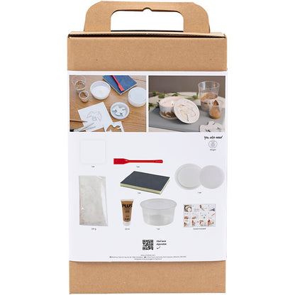 Craft Kit Resin Casting, Jar with lid, beige, off white