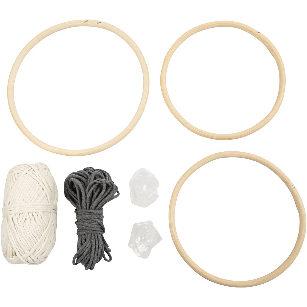 Craft Kit Macramé, Mobile, grey, off white
