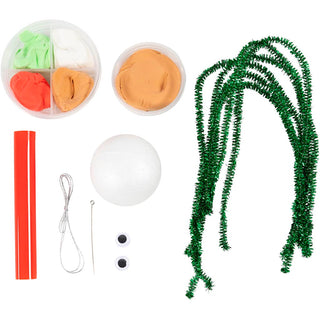 Mini Craft Kit Modelling, Gingerbread man, assorted colours, 1 pack