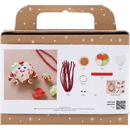 Mini Craft Kit Modelling, Heart-shaped Christmas figure, assorted colours, 1 pack