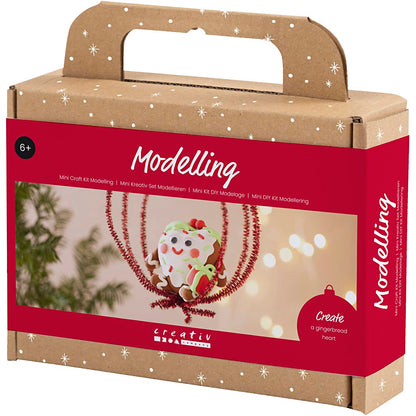 Mini Craft Kit Modelling, Heart-shaped Christmas figure, assorted colours, 1 pack