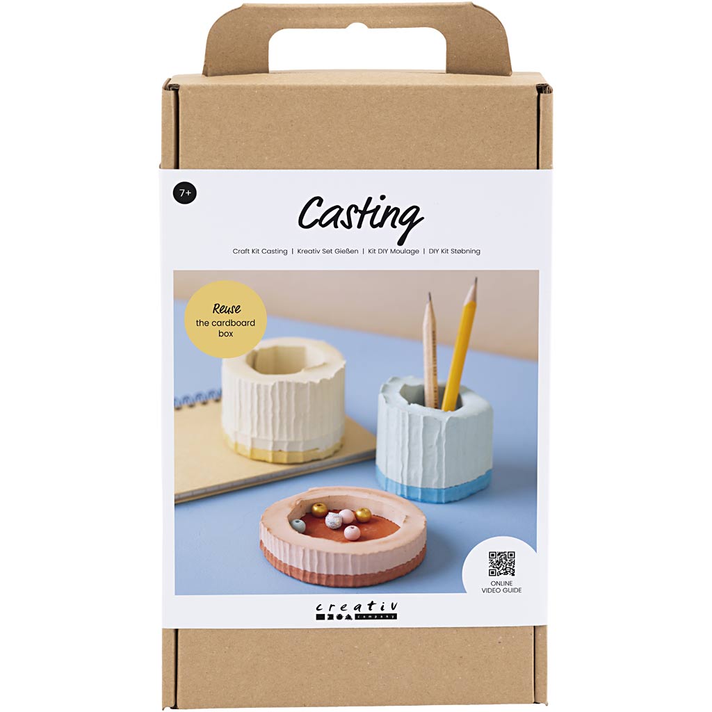 Craft Kit Casting, Containers, blue, red, light yellow