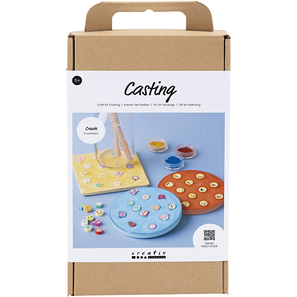 Craft Kit Casting, Tiles, blue, red, yellow