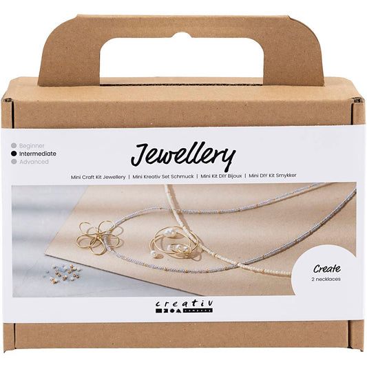 Mini Craft Kit Jewellery, Necklace with wire pendant, gold-plated