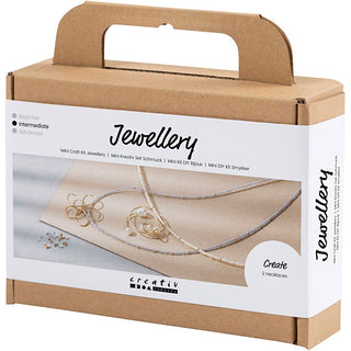 Mini Craft Kit Jewellery, Necklace with wire pendant, gold-plated