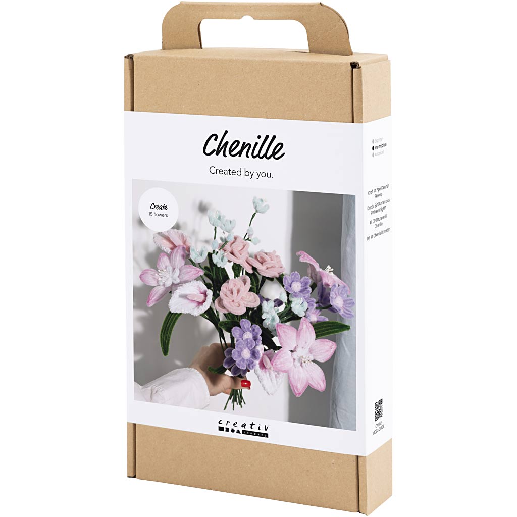Craft Kit Pipe Cleaner Flowers, Flowers, pastel colours