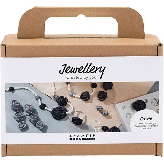 Mini Craft Kit Jewellery, Roses, black, black/white, white