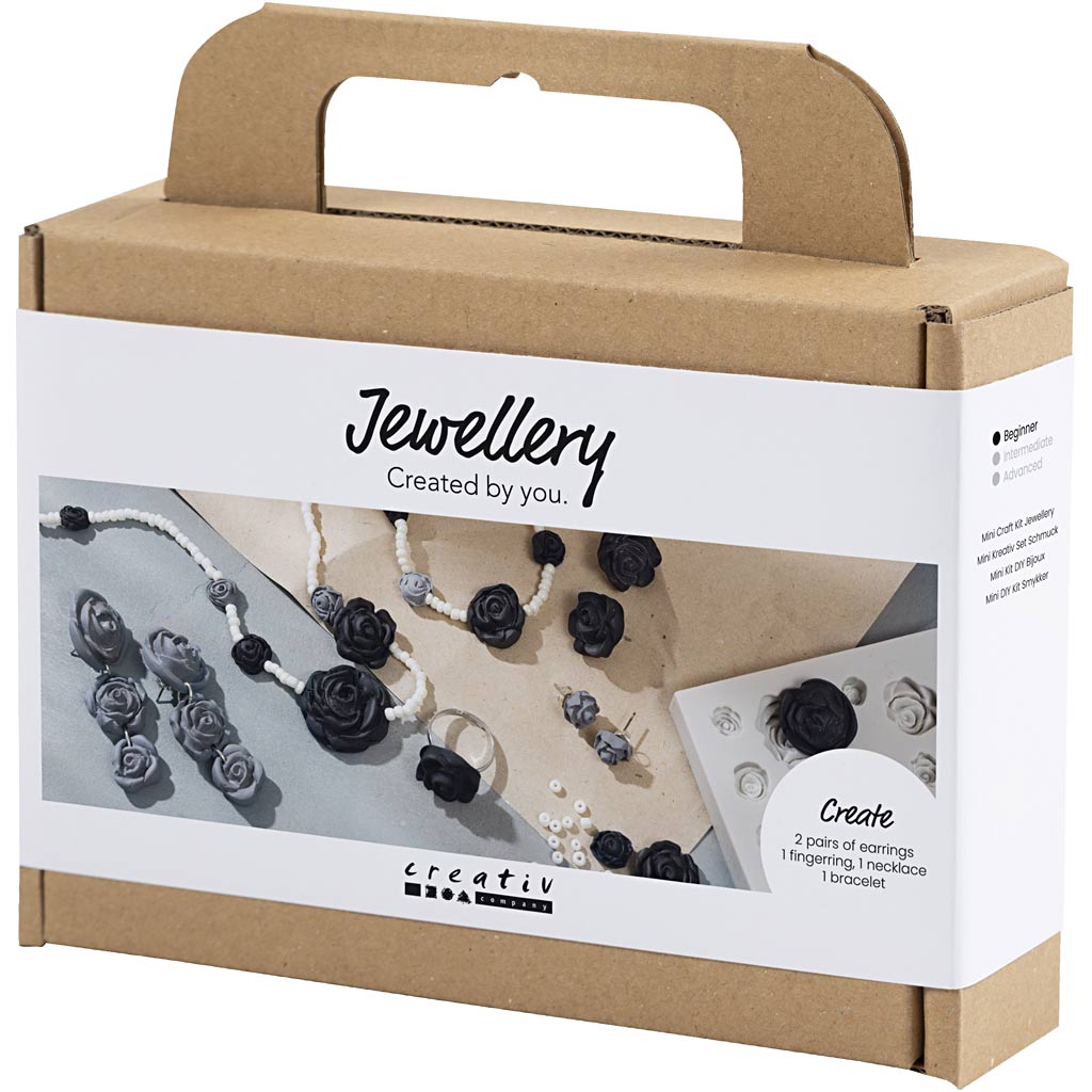 Mini Craft Kit Jewellery, Roses, black, black/white, white