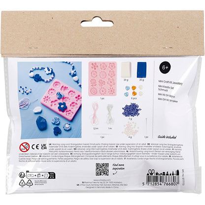 Mini Craft Kit Jewellery, Flowers, assorted colours, 1 pack