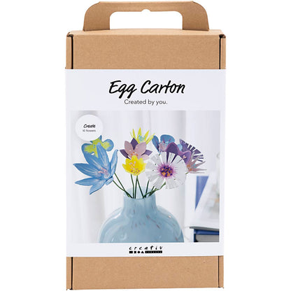 Craft Kit Egg Carton Flowers, pastel colours