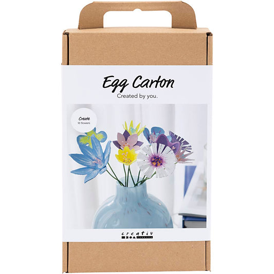 Craft Kit Egg Carton Flowers, pastel colours