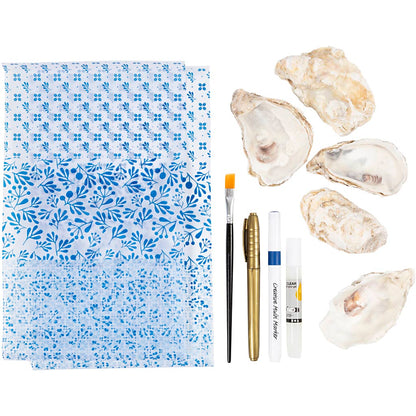 Craft Kit Decoupage, Oyster shells, blue