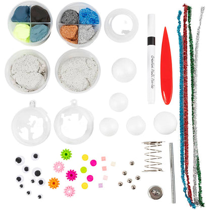 Craft Kit Modelling, Robot, blue, grey, red, silver-plated