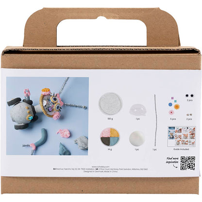 Mini Craft Kit Modelling, robot, grey, pink, 1 pack