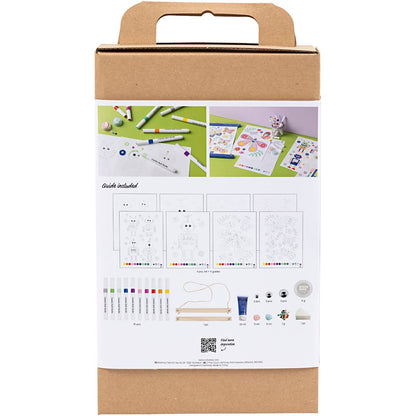 Craft Kit Colouring, Butterfly and robot, happy colours