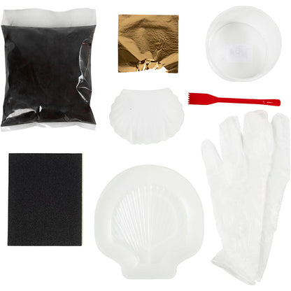 Craft Kit Resin Casting, Mussel, black, gold