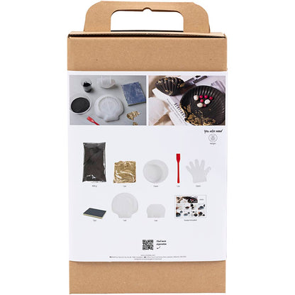 Craft Kit Resin Casting, Mussel, black, gold