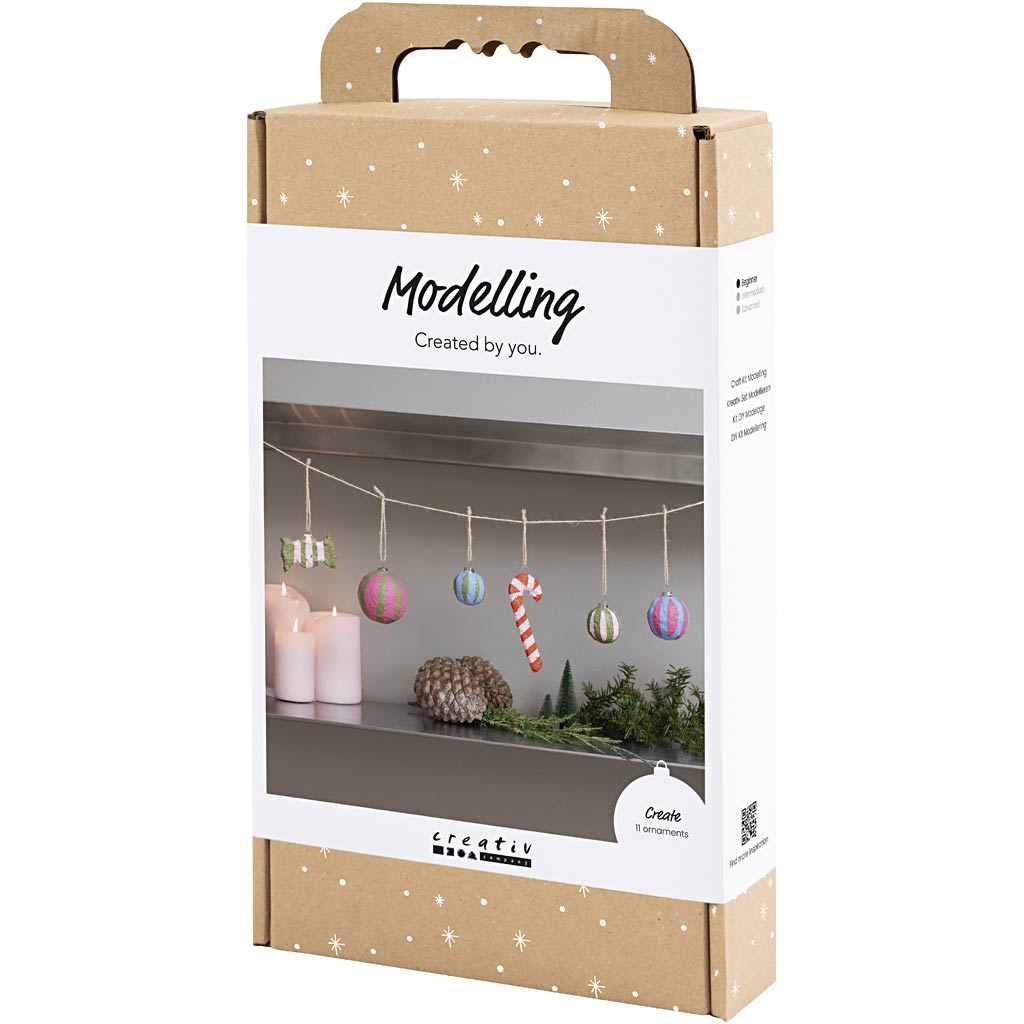 Craft Kit Modelling, Pulp Christmas figures, assorted colours