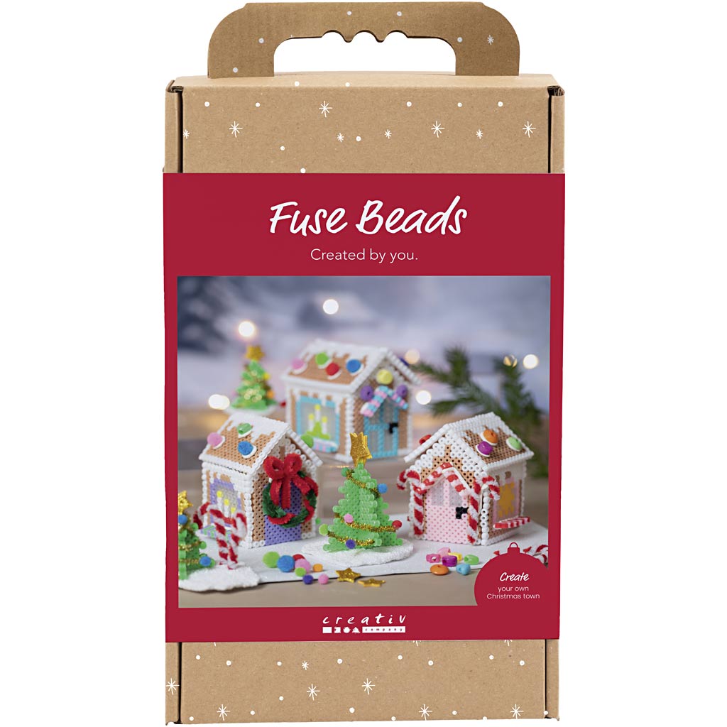 Craft Kit Fuse Beads, Christmas house, assorted colours