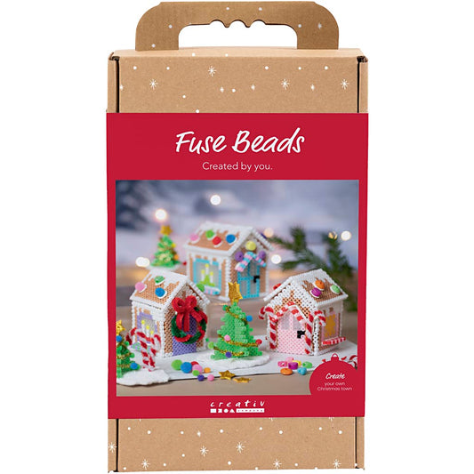Craft Kit Fuse Beads, Christmas house, assorted colours