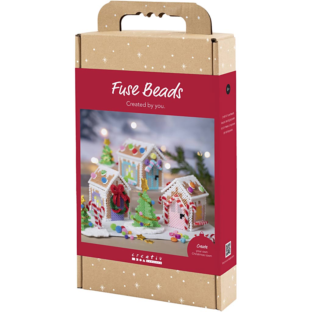 Craft Kit Fuse Beads, Christmas house, assorted colours