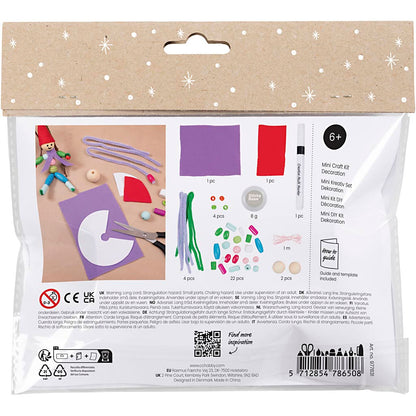 Mini Craft Kit Decoration, Christmas elves, assorted colours, 1 pack