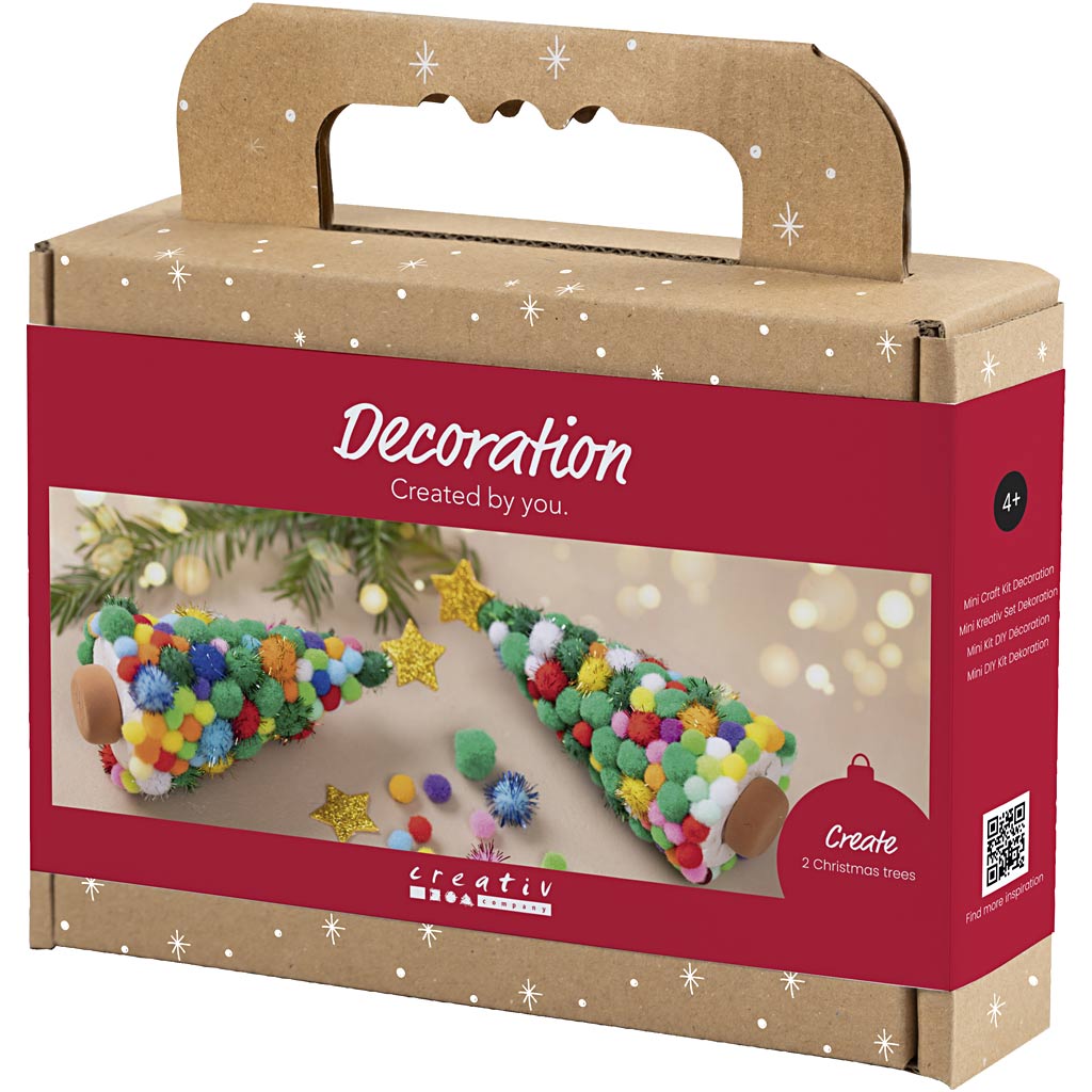 Mini Craft Kit Decoration, Christmas tree, assorted colours, 1 pack