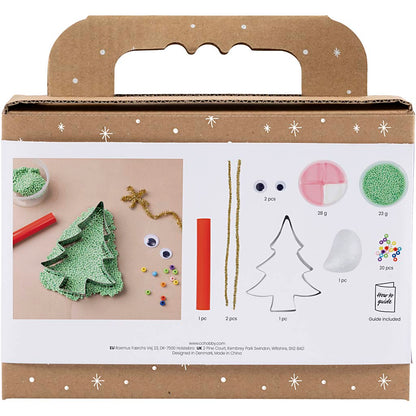Mini Craft Kit Modelling, Christmas tree monster, assorted colours, 1 pack