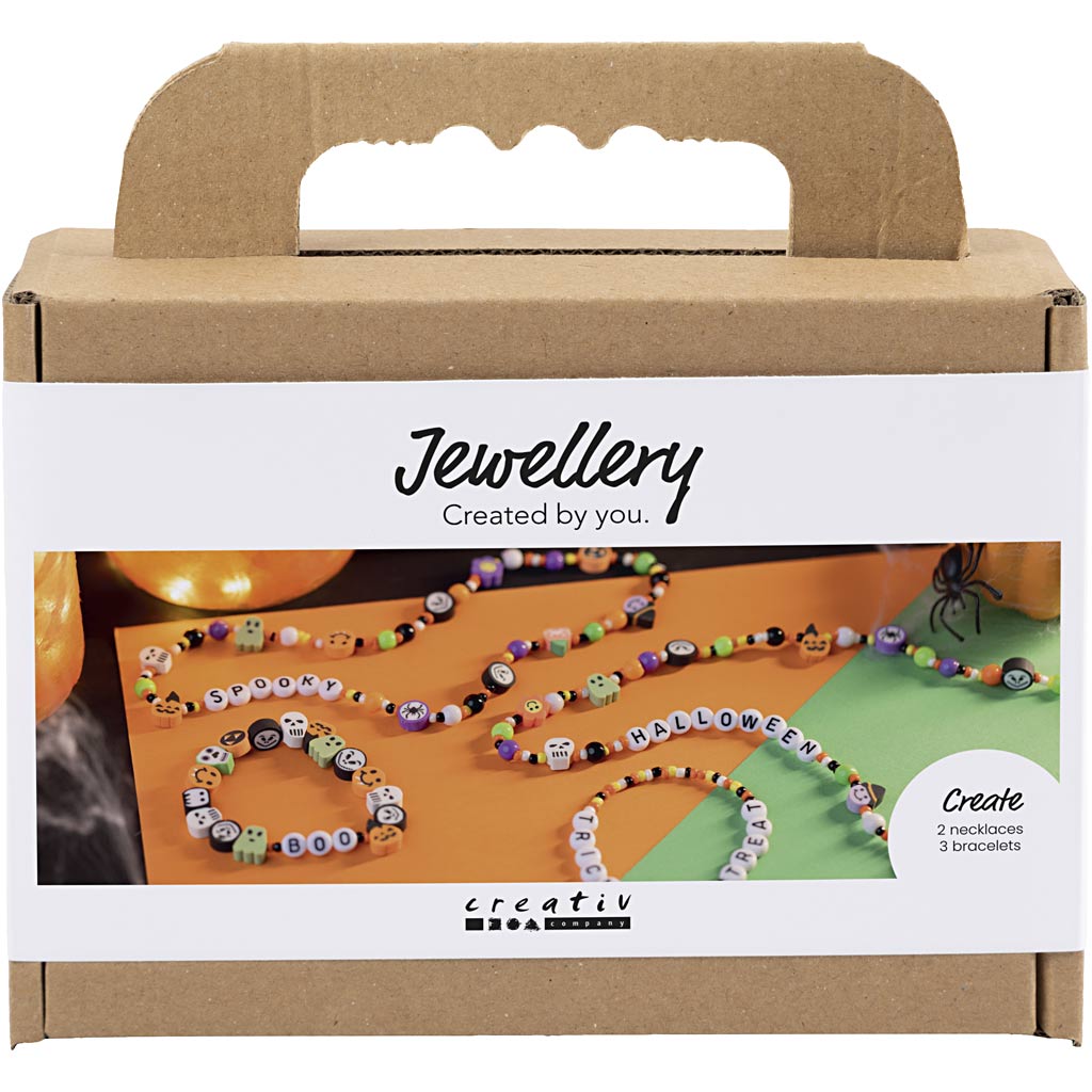 Mini Craft Kit Jewellery, Necklaces and bracelets, halloween colours