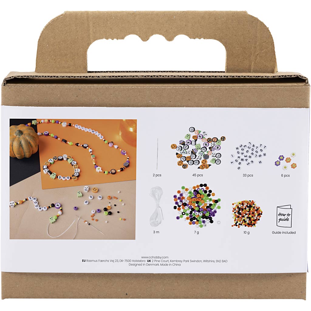 Mini Craft Kit Jewellery, Necklaces and bracelets, halloween colours