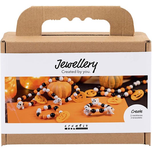 Mini Craft Kit Jewellery, Necklace and bracelet, halloween colours