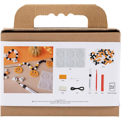 Mini Craft Kit Jewellery, Necklace and bracelet, halloween colours