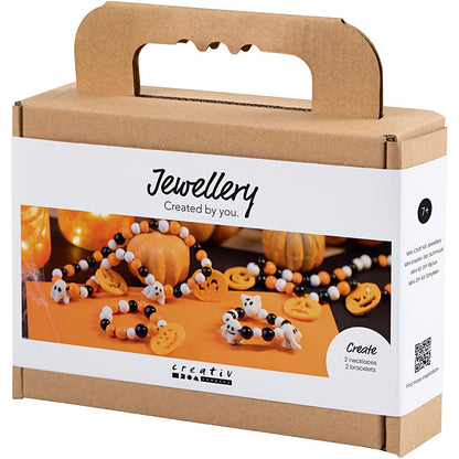 Mini Craft Kit Jewellery, Necklace and bracelet, halloween colours