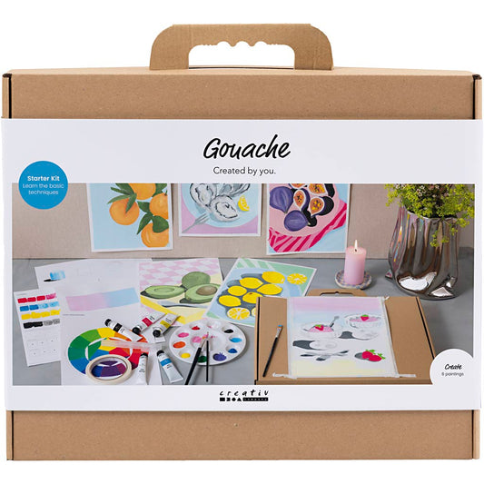 Starter Craft Kit Gouache, Paintings, assorted colours, 1 pack