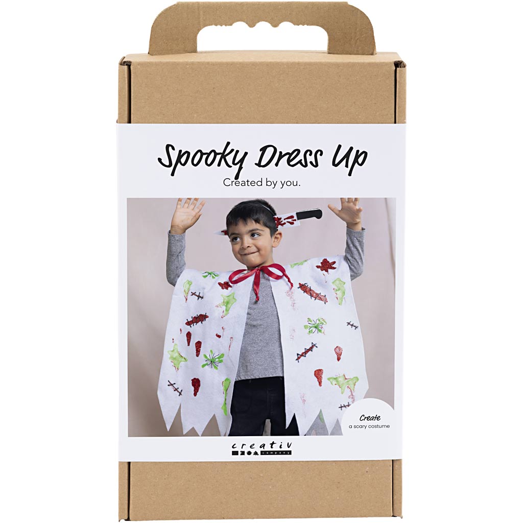 Craft Kit Spooky Costume, Cape and headband, assorted colours