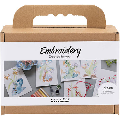 Mini Craft Kit Embroidery, Paintings with embroidery, assorted colours