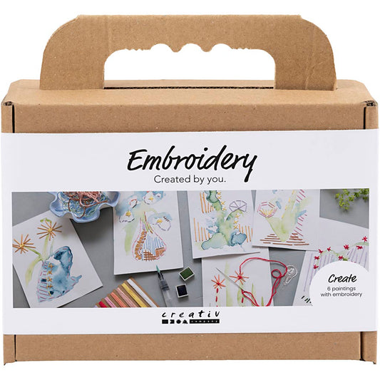 Mini Craft Kit Embroidery, Paintings with embroidery, assorted colours