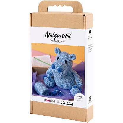 Craft Kit Amigurumi , Hippo, blue, light blue
