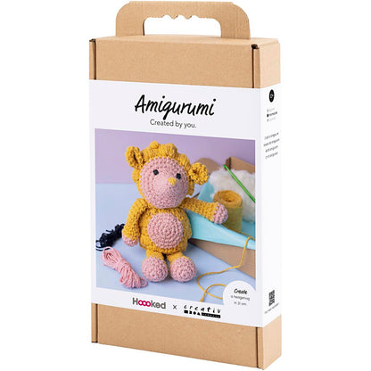 Craft Kit Amigurumi , Hedgehog, light rose, warm yellow