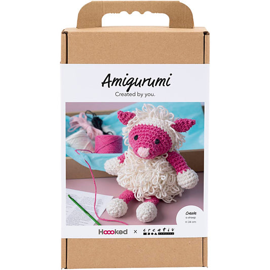 Craft Kit Amigurumi , Sheep, pink, off white