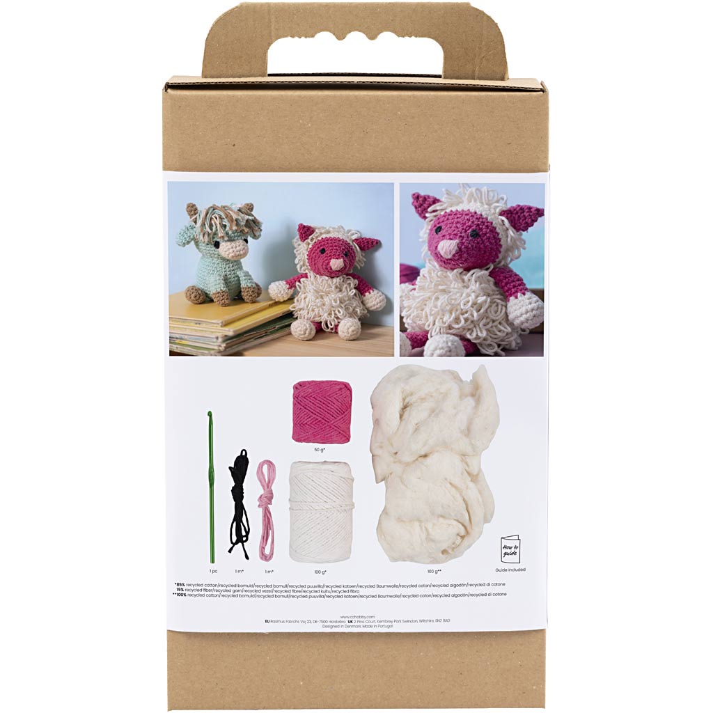 Craft Kit Amigurumi , Sheep, pink, off white