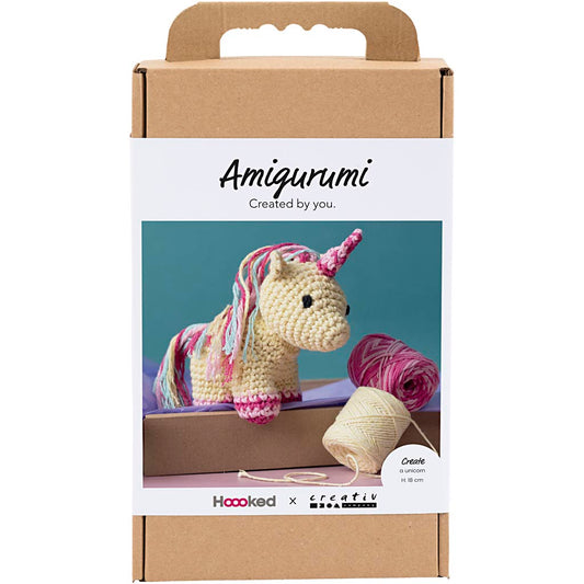 Craft Kit Amigurumi , Unicorn, rainbow colours