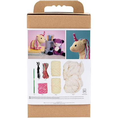 Craft Kit Amigurumi , Unicorn, rainbow colours