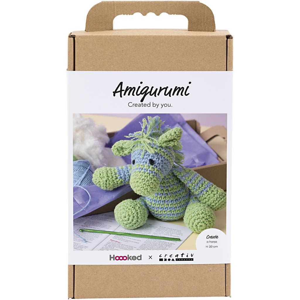 Craft Kit Amigurumi , Zebra , light blue, light green