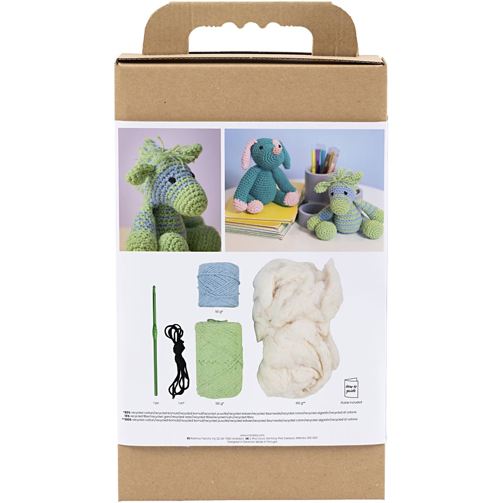 Craft Kit Amigurumi , Zebra , light blue, light green