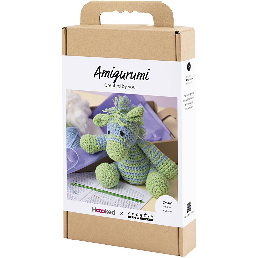 Craft Kit Amigurumi , Zebra , light blue, light green