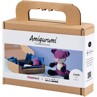 Craft Kit Amigurumi , Fox, black, plum